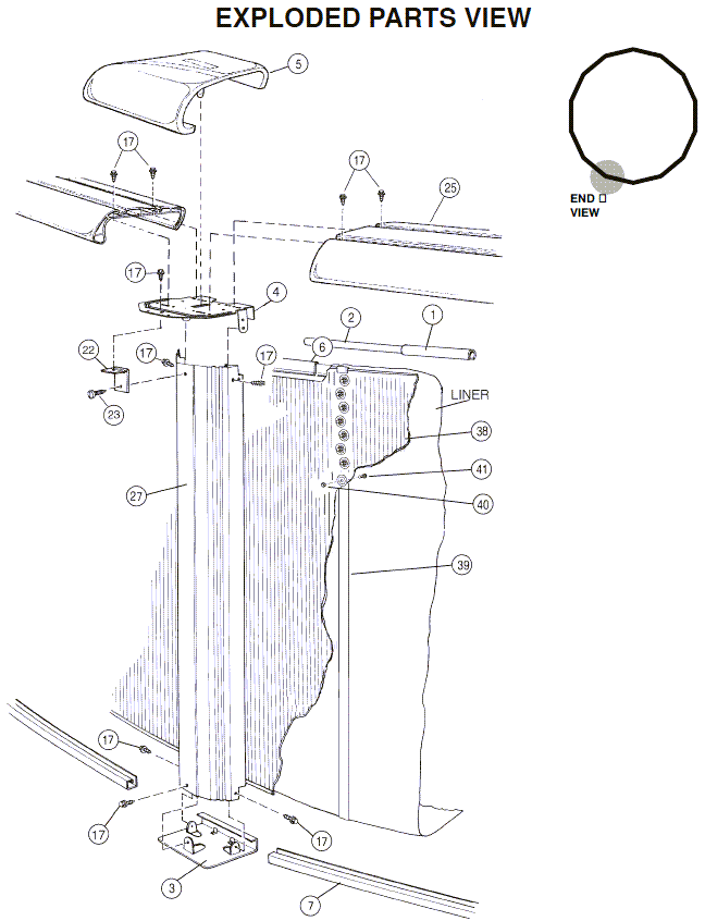 12' Round 52" Calibay Silver Intrigue Parts Reorder